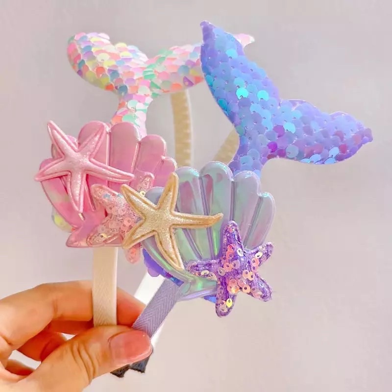 Bando Anak Korea Mermaid Jepitan Pita Aksesoris Rambut Anak Korea Lucu Terbaru