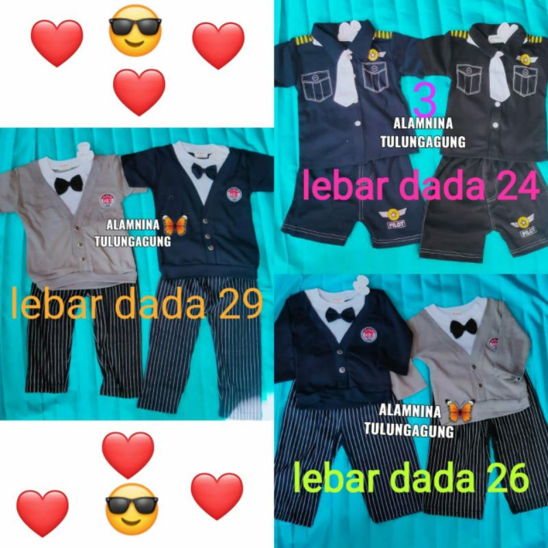 setelan dasi kupu kupu anak