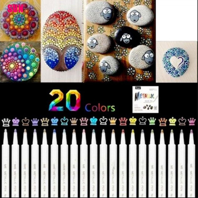 [BF]20 colors Premium Acrylic Pens Marker Pens Paint Pen Write on Stones Glass