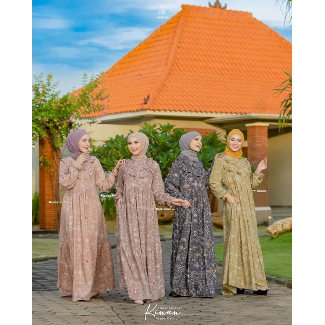 gamis wanita terbaru gamis jumbo Busui kekinian dan terlaris dress susun motif variasi rampel kinan dress ori ar Rafi