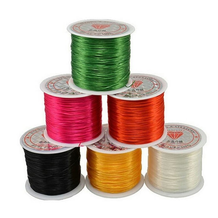 Tali Benang Gelang Karet Gelang Elastis Tali Bahan untuk Gelang dan Tasbih