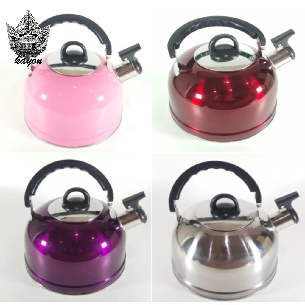 KAYON. MURAH Teko Siul Ceret Bunyi Ketel Air Stainless BMW 3 L 4 Liter Kettel ANEKA WARNA