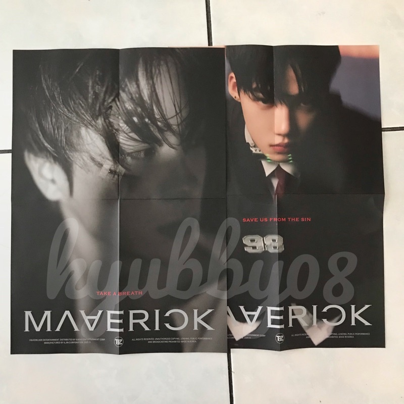 THE BOYZ MAVERICK ALBUM FOLDED POSTER HYUNJAE NEW MOOD DOOM PHOTOCARD PC TBZ