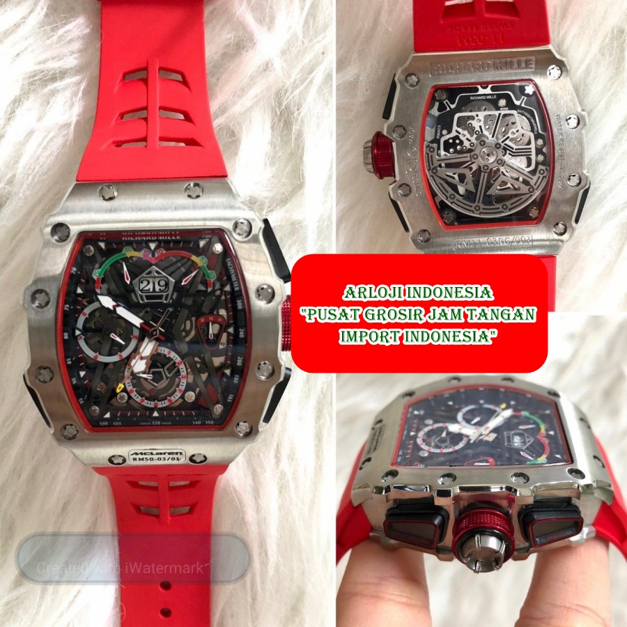 Mega Sale Jam Tangan Pria R1CH4RD M1LL3 RM50-03 Red McLaren Garansi 1th