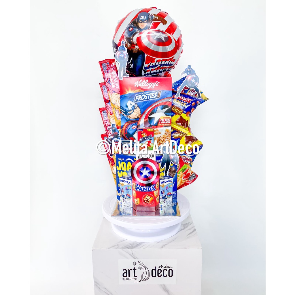 

Snack Tower Tema Captain America | Gift Birthday | Set Hadiah & Hampers Makanan