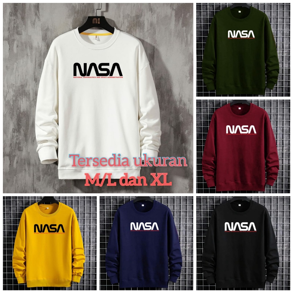 bisa COD / AFOLATO - BAJU SWEATER NASA / atasan lengan panjang/ sweater pria dewasa / terbaru / terlaris