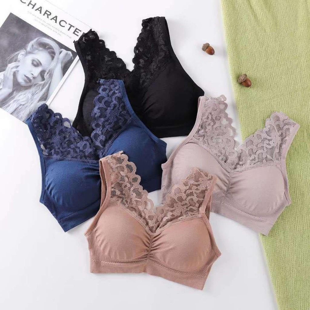 [ LINGERIE MASTER ] - (B-2) Bra BH Wanita Tanpa Kawat Bahan Halus Bralette Lingerie Elastis Sexy dengan Busa IMPORT High Quality-2