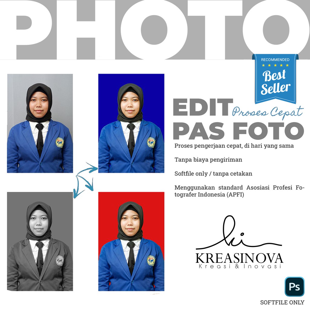 Edit foto pas | foto KTP | ID card | foto produk | ganti ...