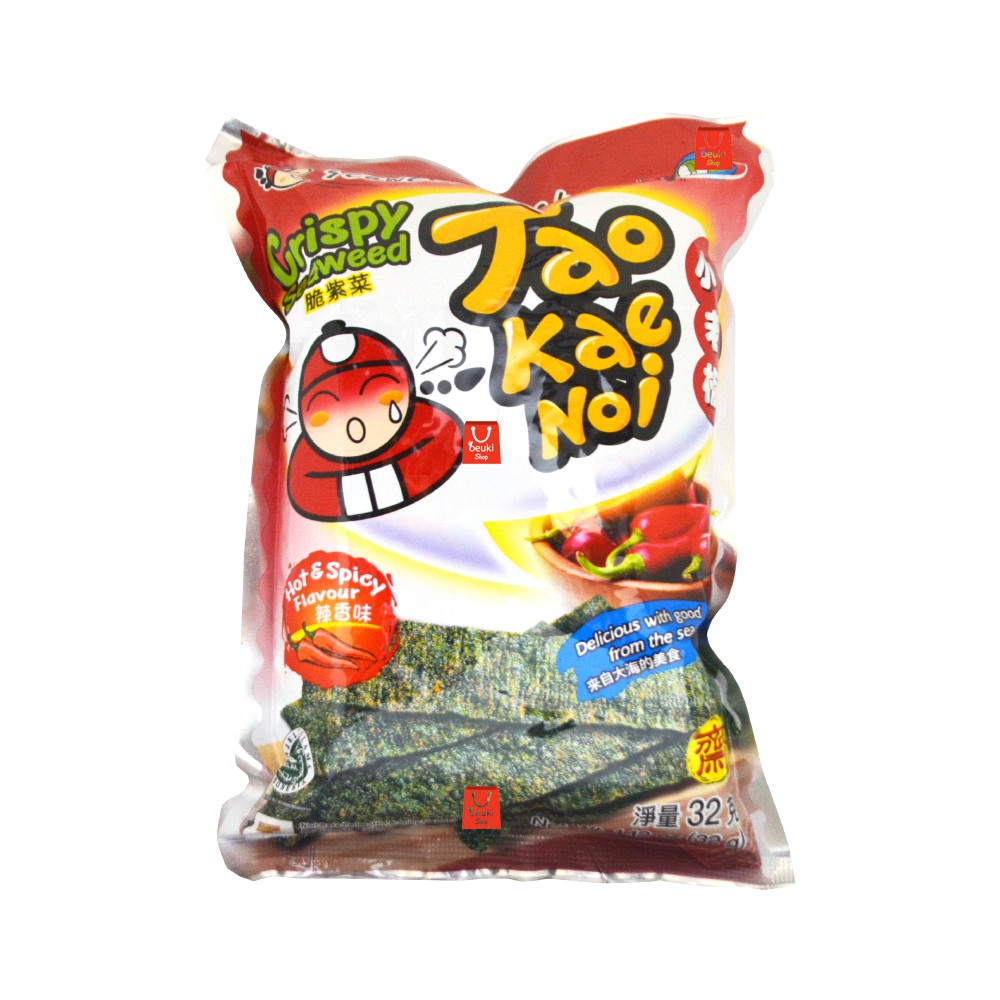 

PACK Tao Kae Noi Crispy Hot & Spicy Snack Nori Produk Import Thailand - 32gr