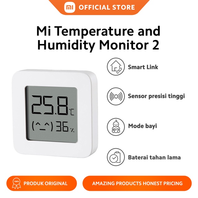Xiaomi Mi Temperature dan Humidity Monitor 2 Smart Link Mode Bayi Sensor Presisi Tinggi