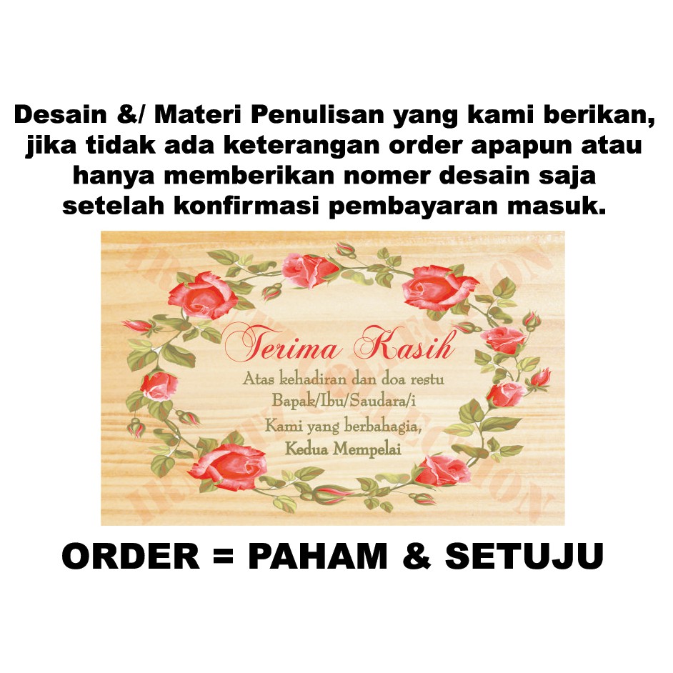 Kartu Ucapan Terima Kasih Full Colour Souvenir Nikah Indonesia