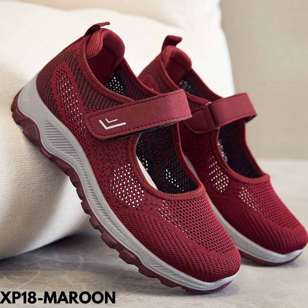 SEPATU SNEAKERS WANITA KEREN TRENDY NYAMAN DIPAKAI KASUAL KE OLAHRAGA BAHAN MESH BREATHABLE IMPORT P18