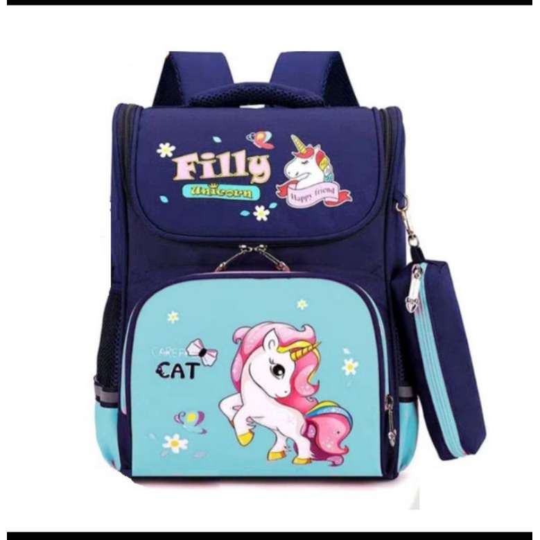 Tas ransel sekolah anak SD perempuan karakter ZAMZAM unicorn filicat trendy kekinian C