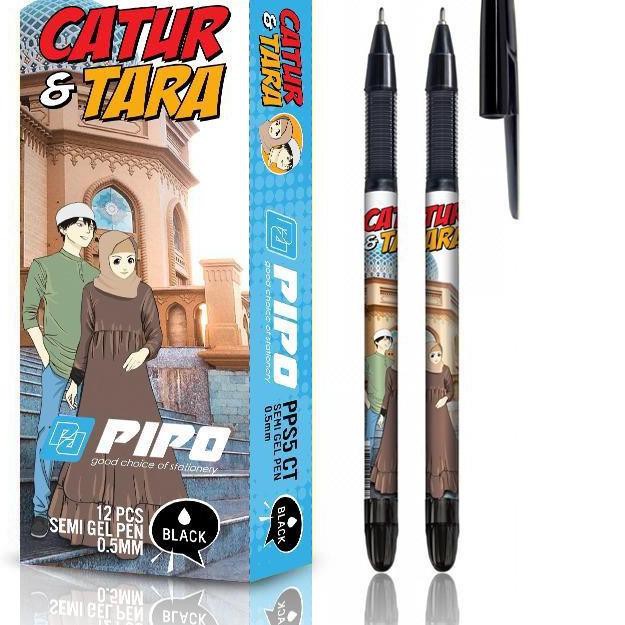 

MuRah!! (Buy1get1) PIPO pen gel pps5 hot print catur tara isi 12pcs tinta hitam ヾ(＾-＾ノ