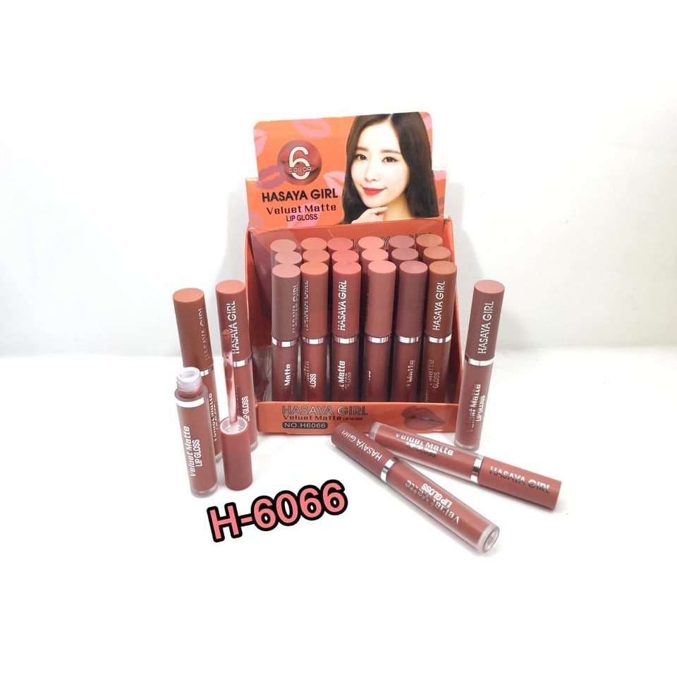 [24 PCS] HASAYA GIRL LIPGLOSS H6066 NUDE PERBOX ISI 24 PC - LIP GLOSS / LIPCREAM / LIP CREAM H 6066