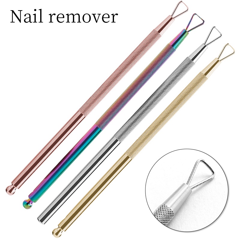 1pc Alat Pembersih Kutikula Bahan Stainless Steel Warna Silver Untuk Salon Nail Art