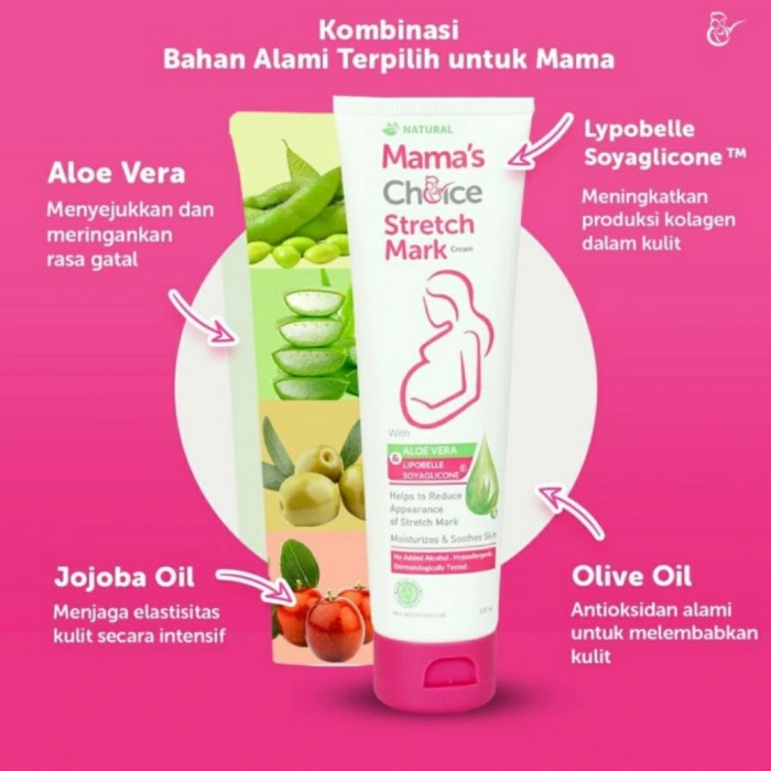 MAMA'S CHOICE Natural Stretch Mark Cream Krim Anti Stretchmark Alami