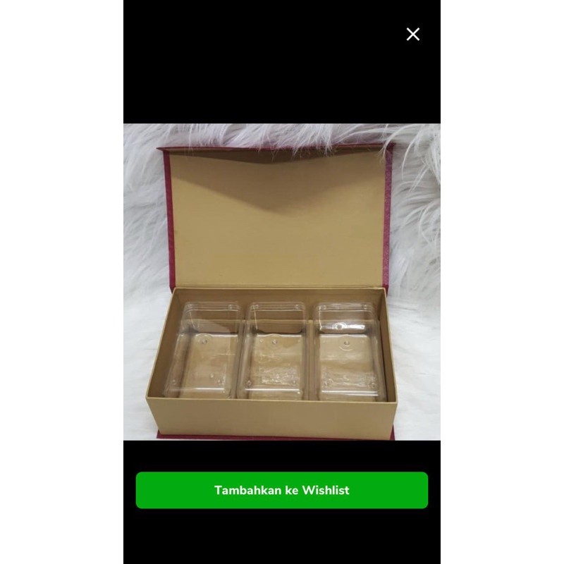 

box kue hardtop 3 sekat red gold / kotak kue hamper