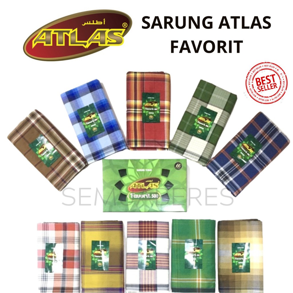 Sarung Atlas Favorit 500 - Kain Tenun Dewasa Pria Laki Cowo Sholat Solat