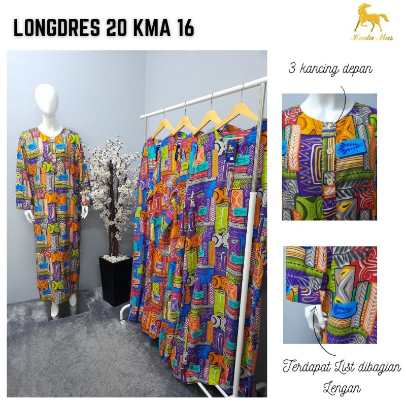 Daster Premium Kuda Mas Original Asli Long Dress Lengan Panjang