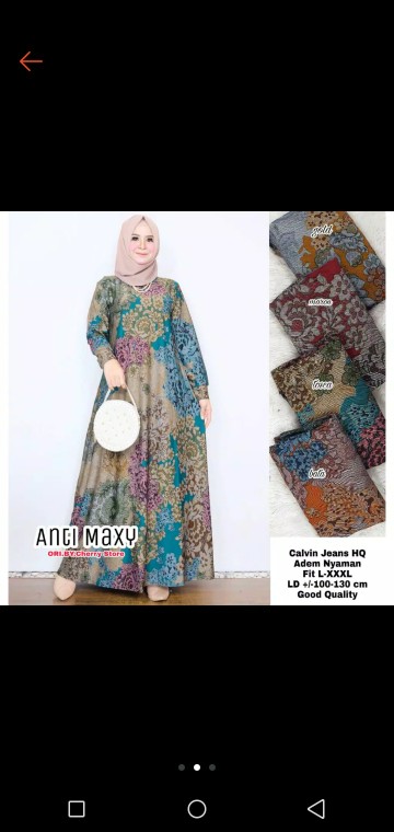 Anti Maxy /  Gamis Motif Batik Fit L To Xxl / Maxy Casual Kondangan Ootd Mat Calvin Jeans / Dress