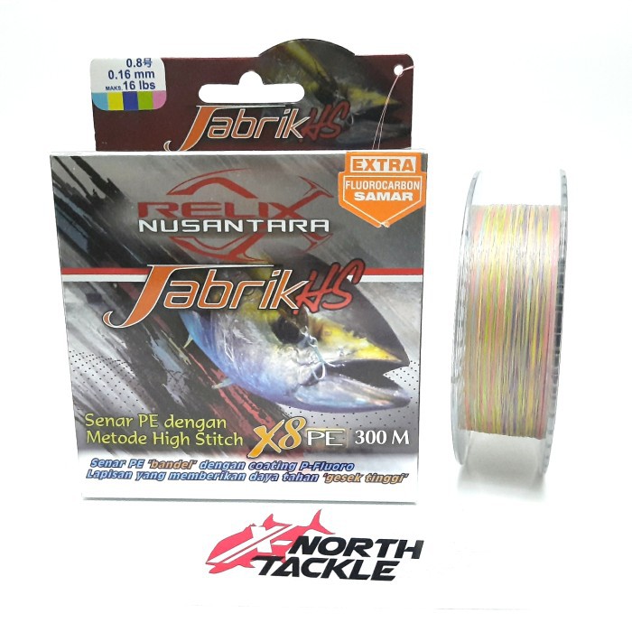 SENAR PE RELIX NUSANTARA JABRIK HS X8 300M PE 0.8 - 0.16MM - 16LBS