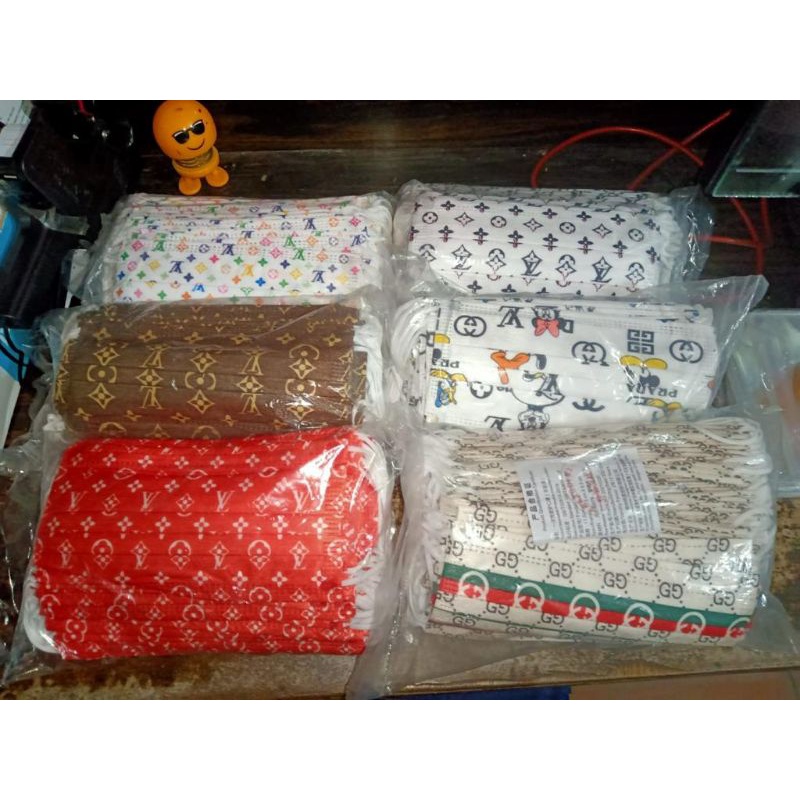 MASKER MOTIF PREMIUM BRANDED 3 PLY GROSIR