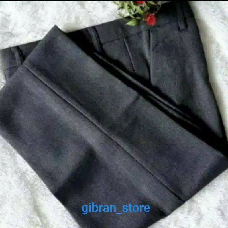 Celana Bahan Kerja Formal Pria Slim Fit Cowok Standar Reguler Ukuran Jumbo Bahan Premium 27-44