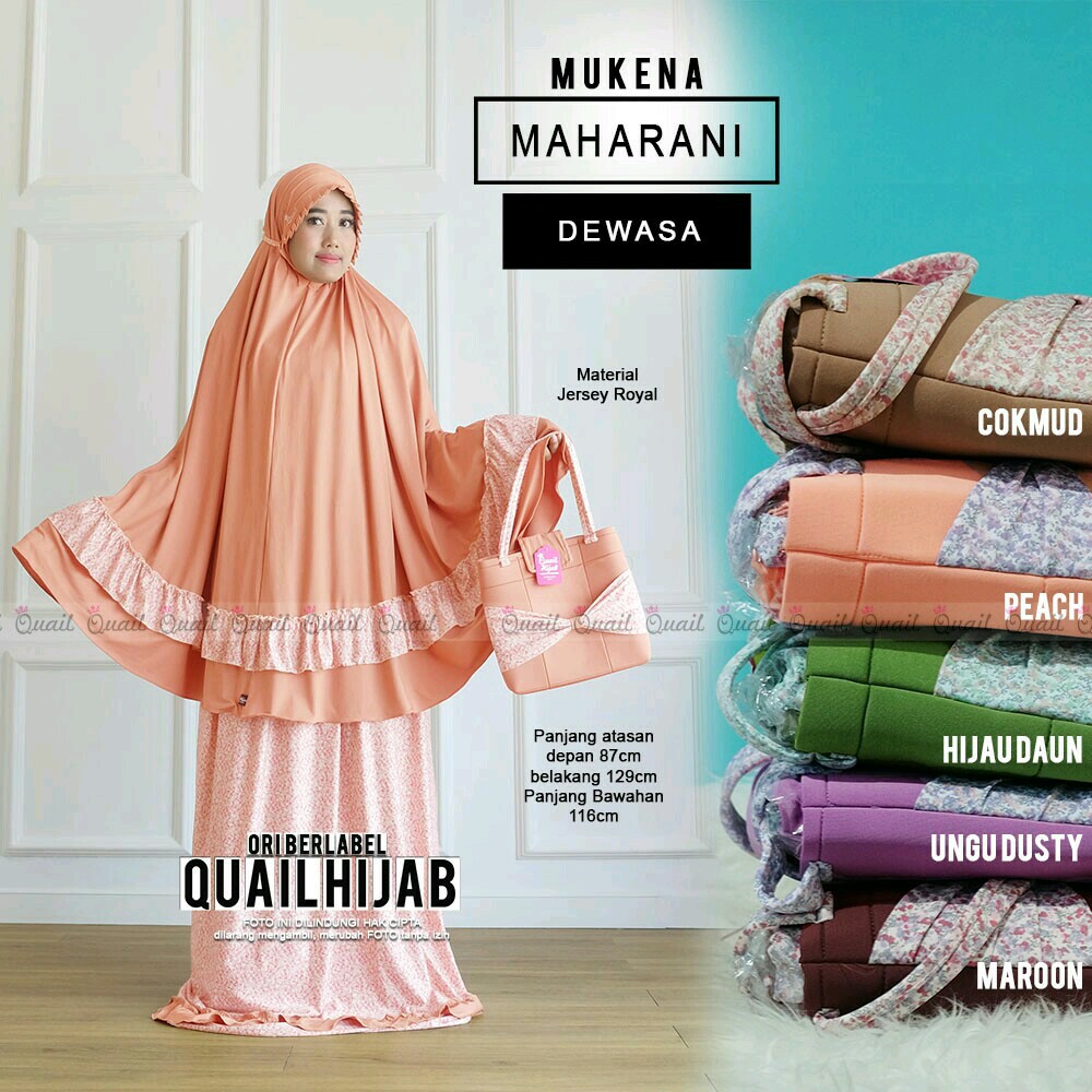 MUKENA MAHARANI DEWASA QUAIL HIJAB INSTAN | ORIGINAL QUAIL HIJAB