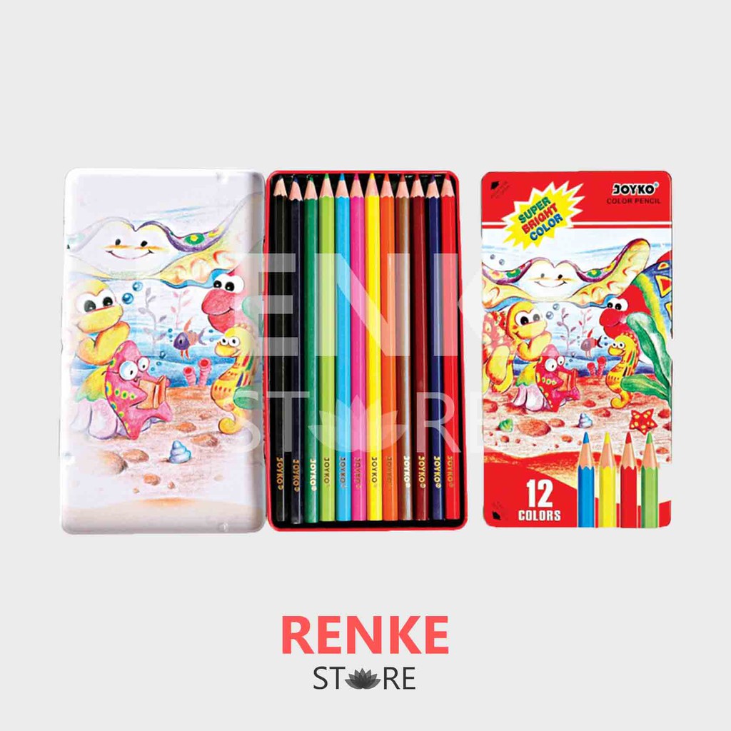 

Pensil Warna Kemasan Kaleng Joyko 12 Panjang - Tin Case Color Colour Pencils
