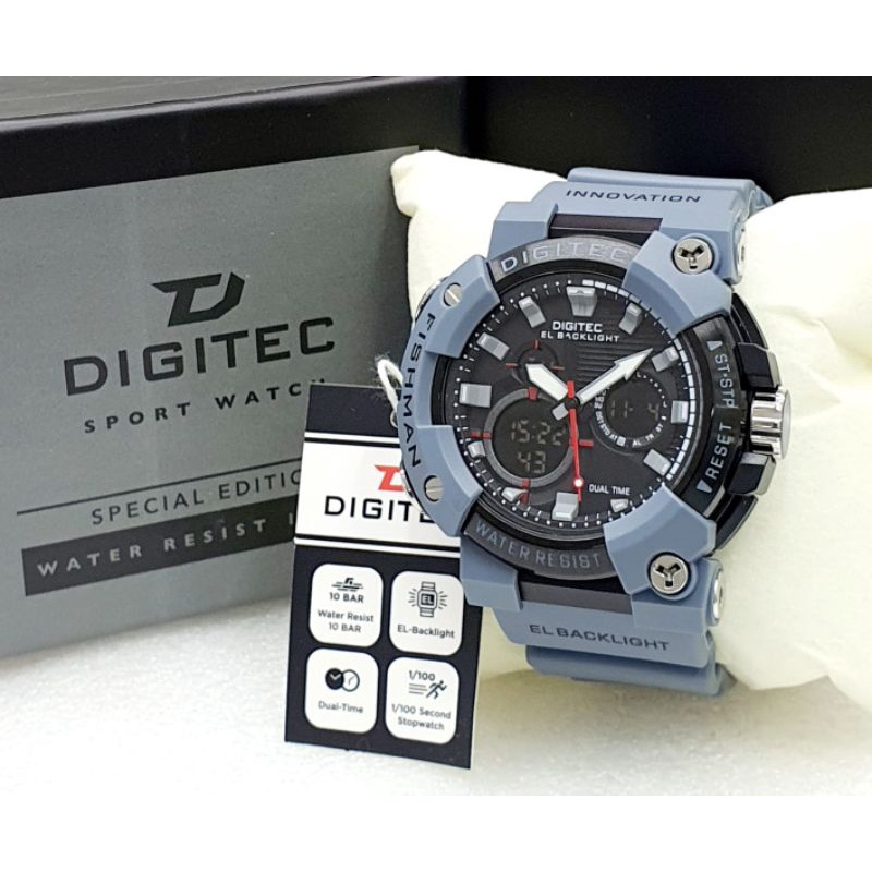 Jam Tangan Pria Digitec Original DA-2150T New Arrival Dual Time Tahan Air Gratis Ongkir COD