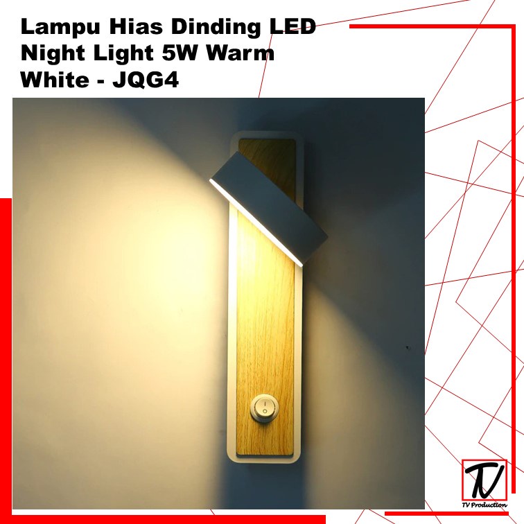 Lampu Dinding Hias Minimalis LED Night Light 5W Warm White - 6715 - Black