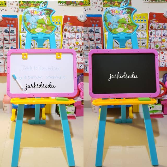 

LEARNING EASEL 3in1 PAPAN TULIS MAGNETIC PAPAN TULIS HITAM/BLACKBOARD WHITEBOARD KADO PREMIUM