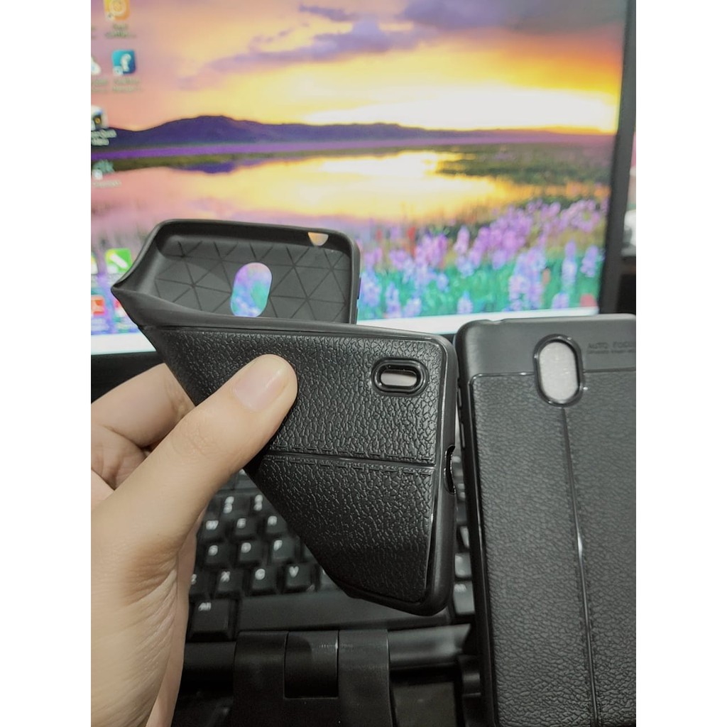 AutoFokus Nokia 1.1 Plus 5.45 inchi Leather Soft Case Nokia 1 Plus AUTOFOCUS Motif Kulit Jeruk