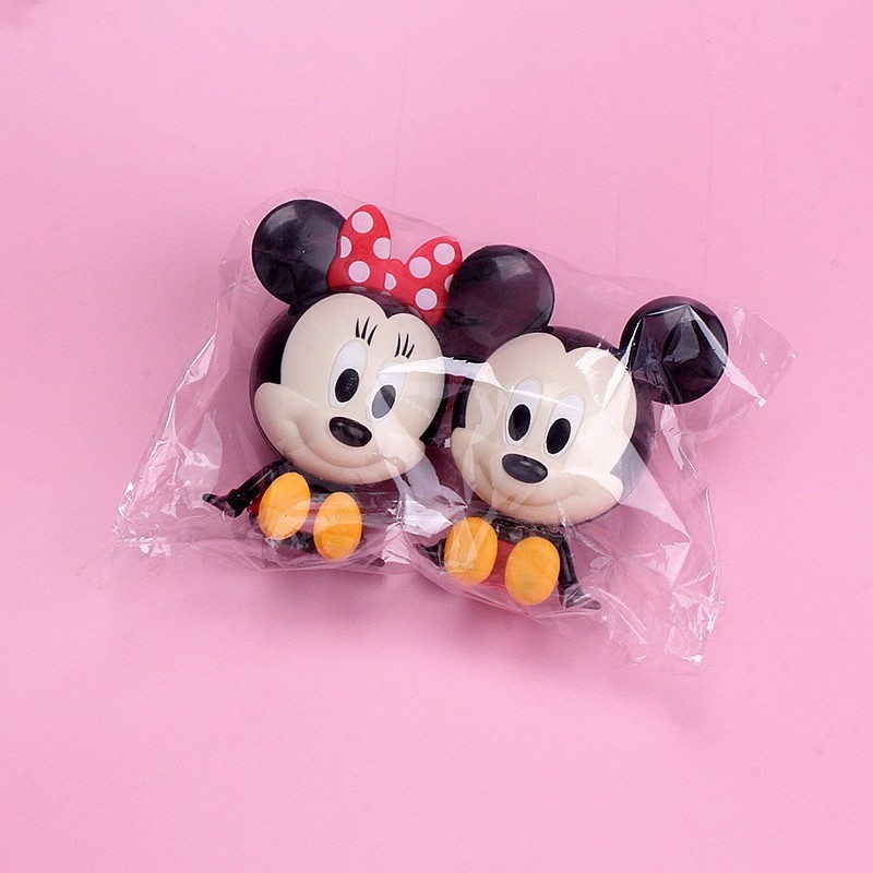 2pcs / Set Mainan Action Figure Disney Kepala Besar Mickey Minnie Mouse Untuk Dekorasi Kue Ulang Tahun Anak