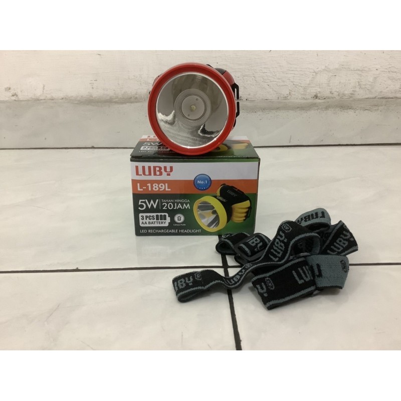Senter Kepala Baterai 5W LED Murah L-189L Luby