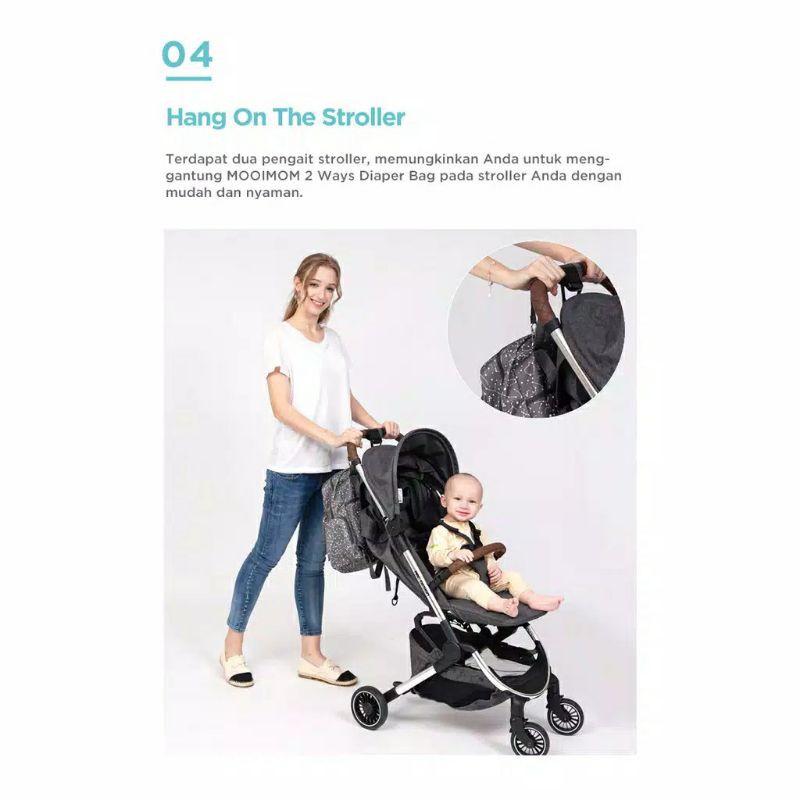 MOOIMOM 2 Ways Diaper Bag (Tas Bayi) / Tas mooimom / diaper bag / tas bayi / mooimom diaper bag / two ways diaper bag / tas pampers / tas diapers / tas fashion