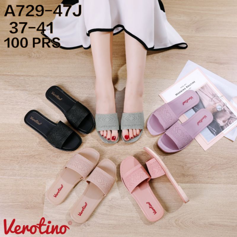 sandal verotino 729rajut benang - sandal selop jelly wanita motif rajut