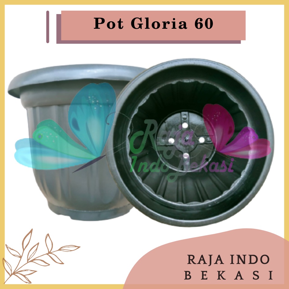 ONLY SAMEDAY AND INSTAN Pot Gloria 60 Hitam - Pot Besar Jumbo 50 60 70cm Pot Besar Plastik Bahan Tebal - Pot Hitam Gloria 50 60 70