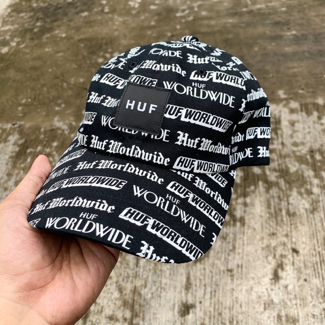 HUF Fake News Adjustable Dad Hat Baseball Cap in Black Original