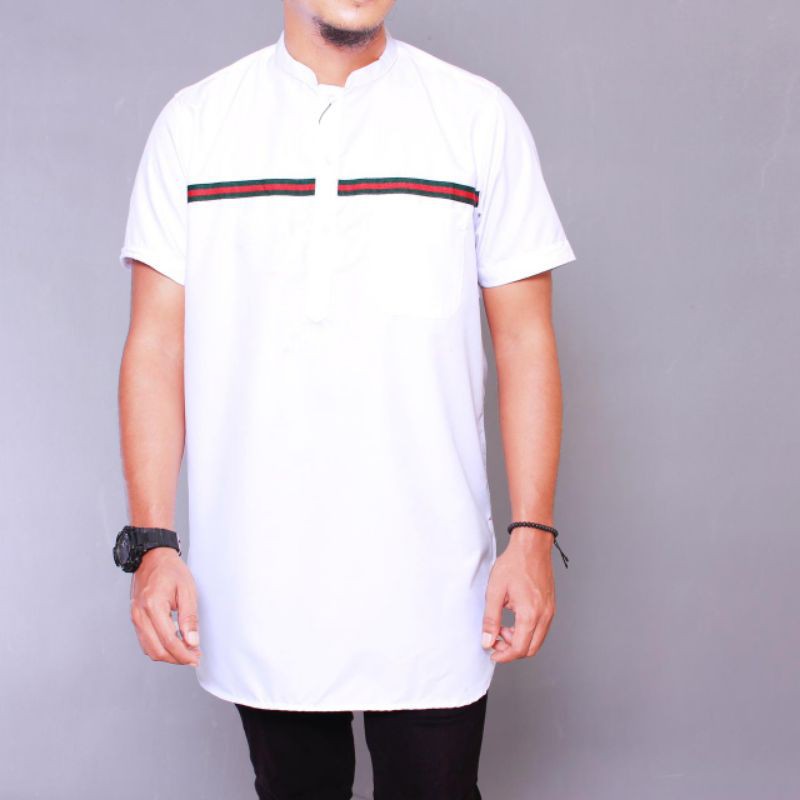 Gamis Pria Pendek/Kurta Pakistan Lengan Pendek Kekinian Terhits