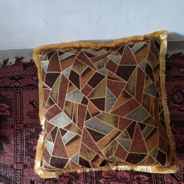 Sarung Bantal Lantai Besar Jumbo Santai Bahan Belgi Rumbai 70x70 Motif