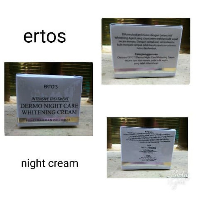 ertos night cream whitening   cream malam ertos