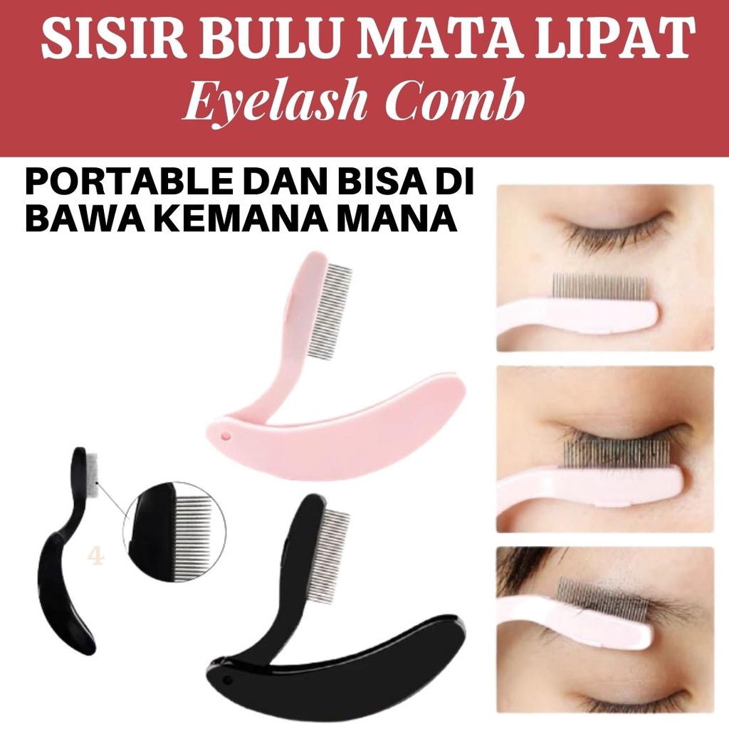 Sisir Lipat / Sisir Bulu Mata /Sisir Alis /Eyelash Comb Lipat Sisir Mascara Mini Lipat Portable