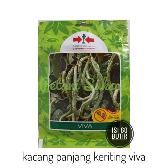 (SP 60 butir) Bibit Benih Kacang Panjang Keriting VIVA 60S Sayuran Cap Panah Merah
