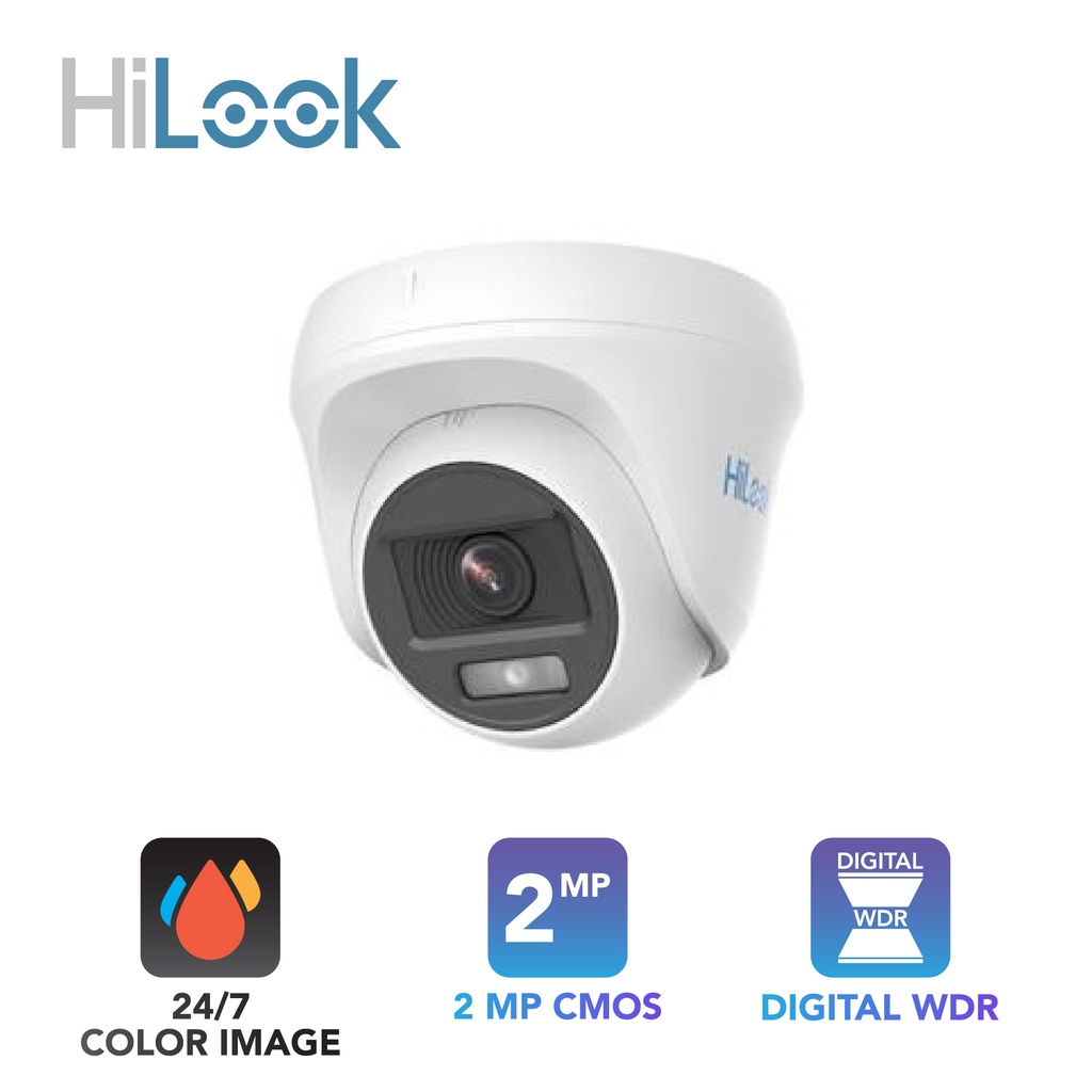 Berwarna Camera Cctv Hilook 2Mp Colorvu T129-P Turbo Hd Original By Hikvision Original Hilook