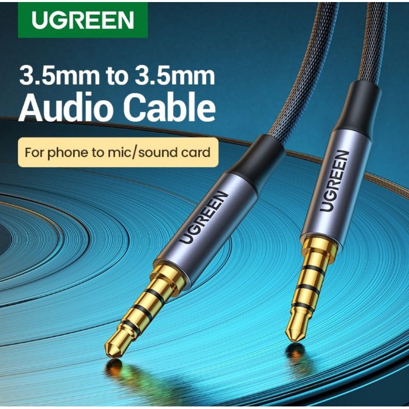 Ugreen Kabel Jack 3.5 mm TRRS 4 Pole - Ugreen Kabel Audio Jack Male to Male Support Audio &amp; Mic