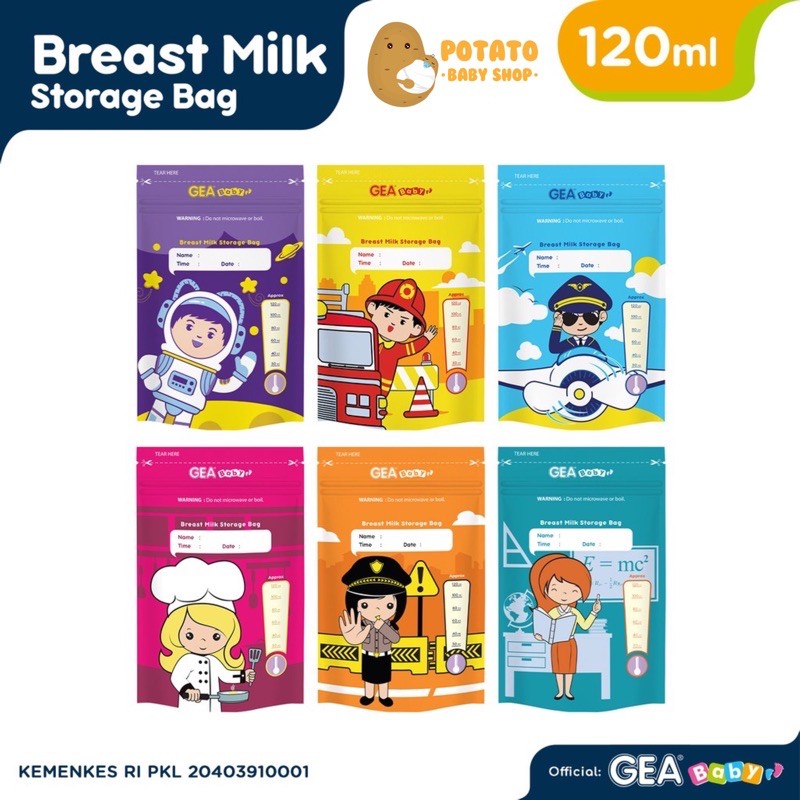 TERMURAH GEA Baby Breastmilk Storage Bag 120ml - Kantong Asi Gea &amp; Box