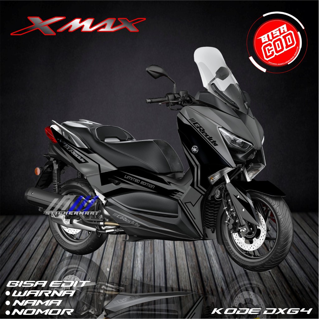 Jual Sticker Decal Full Body Yamaha Xmax Grafis Simpel Hitam Abu Indonesia Shopee Indonesia