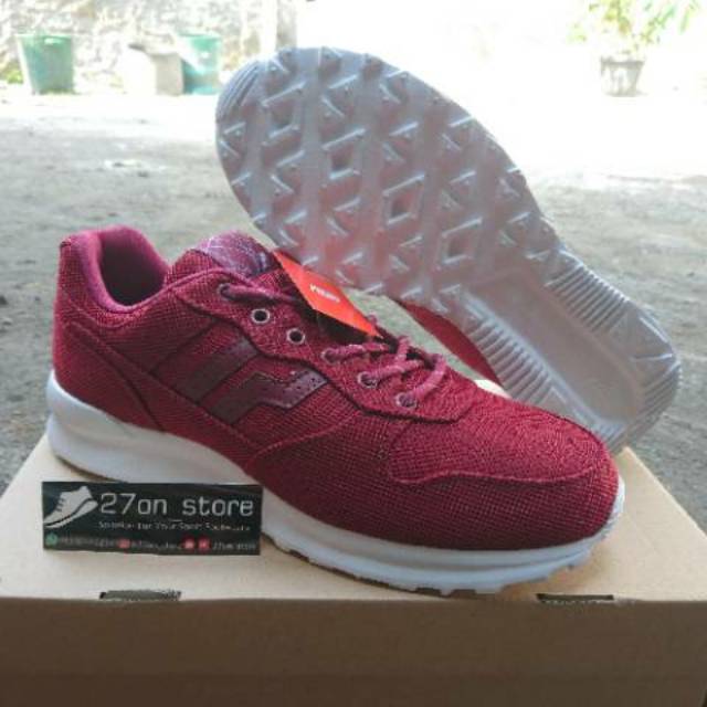 Sepatu Piero Full Mesh ( BURGUNDY/ WHITE)